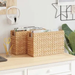 Tijdschrift Manden 2 pcs Naturel 39 x 14 x 25 cm Waterhyacint>vidaXL Online