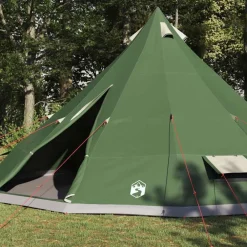 Buitensport*vidaXL Tipi Tent met dak met opslag 560 x 560 x 300 cm taft Groen