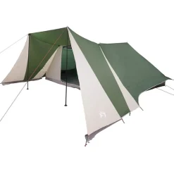 Buitensport*vidaXL Tipi Tent met dak met opslag 660 x 456 x 200 cm taft Groen