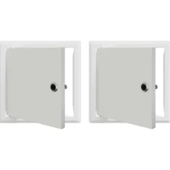 Toegangs paneel 2 pcs Wit 23 x 23 x 3 cm Staal>vidaXL Hot