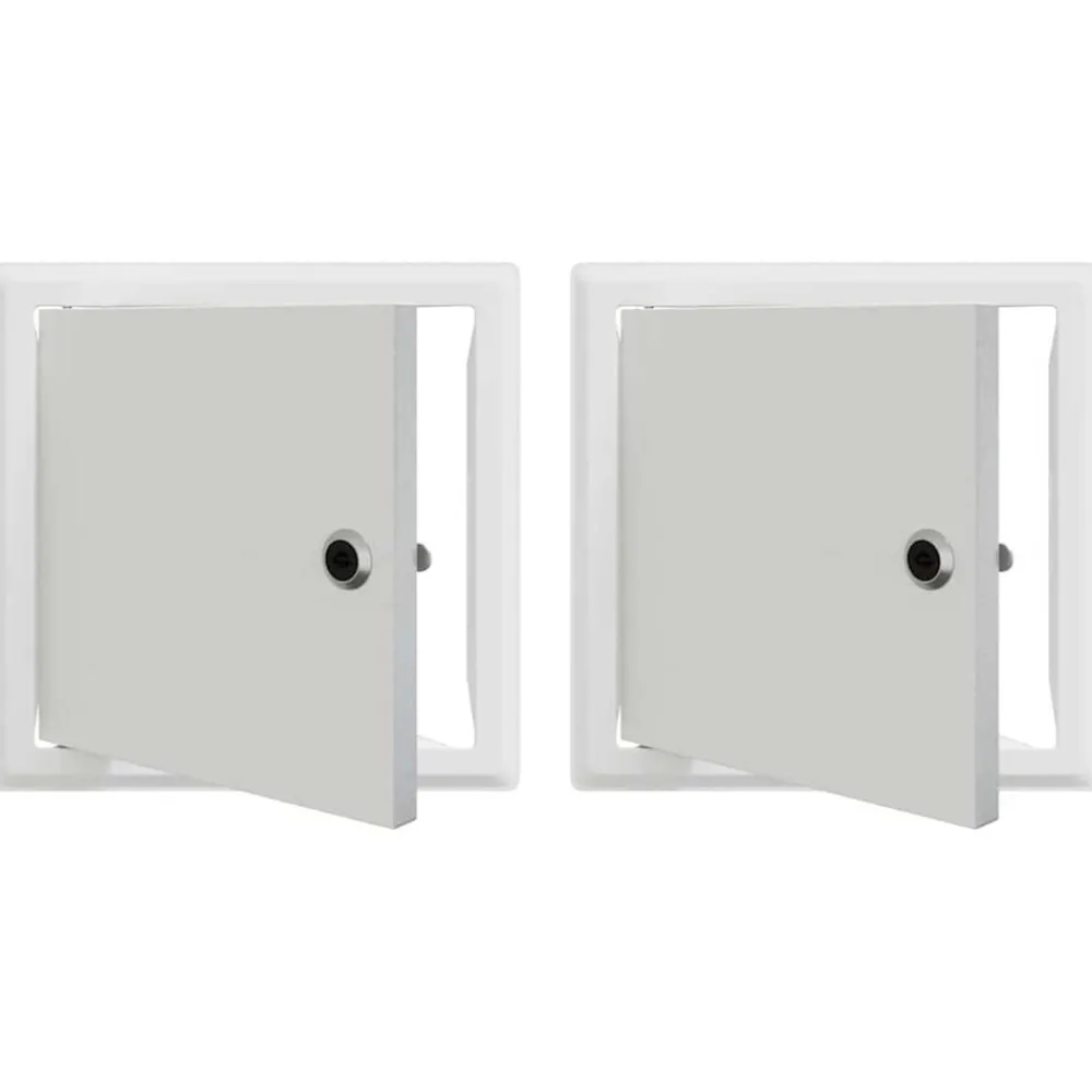 Toegangs paneel 2 pcs Wit 23 x 23 x 3 cm Staal>vidaXL Hot