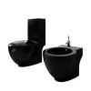 Toilet- en bidetset staand keramiek zwart>vidaXL Discount