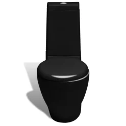 Toilet- en bidetset staand keramiek zwart>vidaXL Discount