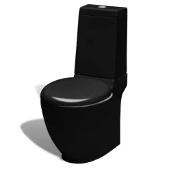 Toilet- en bidetset staand keramiek zwart><noscript><img width=