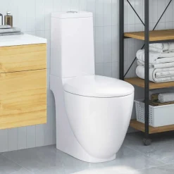 Sanitair & Loodgietersbenodigdheden*vidaXL Toilet rond afvoer onder keramiek Wit
