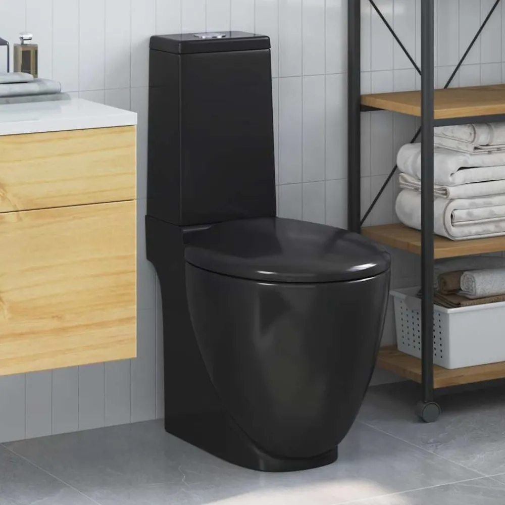 Toilet rond afvoer onder keramiek>vidaXL