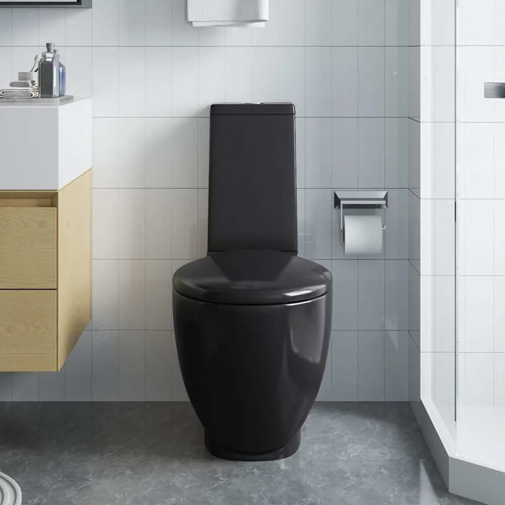 Toilet rond afvoer onder keramiek>vidaXL