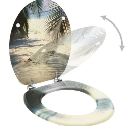 Sanitair & Loodgietersbenodigdheden*vidaXL Toiletbril met deksel strand MDF
