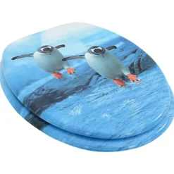 Sanitair & Loodgietersbenodigdheden*vidaXL Toiletbril met deksel pinguïn MDF