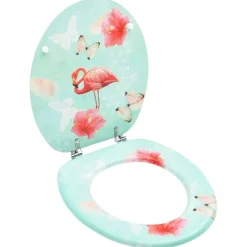 Toiletbril met deksel flamingo MDF>vidaXL Best