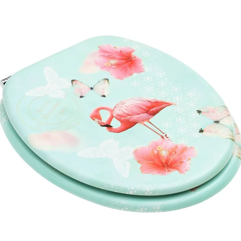 Toiletbril met deksel flamingo MDF>vidaXL Best