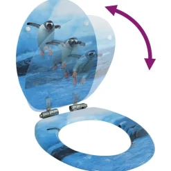 Toiletbril met soft-close deksel pinguïn MDF>vidaXL Outlet