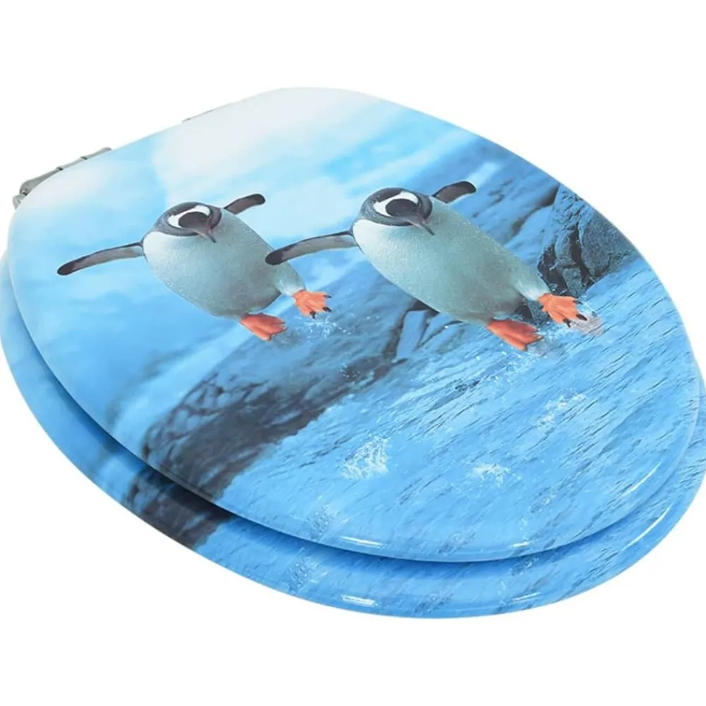 Toiletbril met soft-close deksel pinguïn MDF>vidaXL Outlet