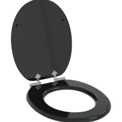 Sanitair & Loodgietersbenodigdheden*vidaXL Toiletbril met soft-closedeksel 2 st MDF zwart