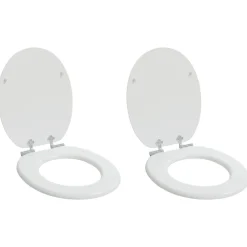Sanitair & Loodgietersbenodigdheden*vidaXL Toiletbril met soft-closedeksel 2 st MDF wit