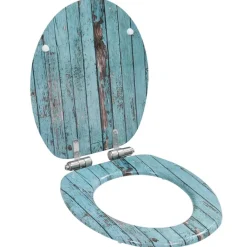 Sanitair & Loodgietersbenodigdheden*vidaXL Toiletbril met soft-close deksel oud hout MDF