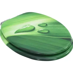 Sanitair & Loodgietersbenodigdheden*vidaXL Toiletbril met soft-close deksel waterdruppel MDF groen