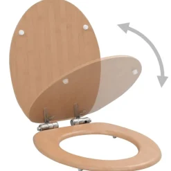 Sanitair & Loodgietersbenodigdheden*vidaXL Toiletbril met soft-close deksel bamboe MDF