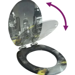 Sanitair & Loodgietersbenodigdheden*vidaXL Toiletbril met soft-close deksel New York MDF