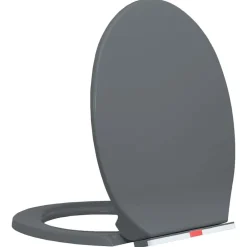 Sanitair & Loodgietersbenodigdheden*vidaXL Toiletbril soft-close en quick-release ovaal Grijs