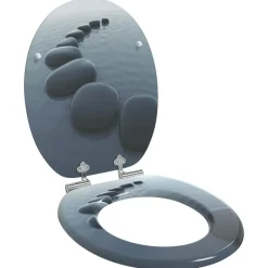 Toiletbrillen 2 st met soft-close deksels MDF steenontwerp><noscript><img width=