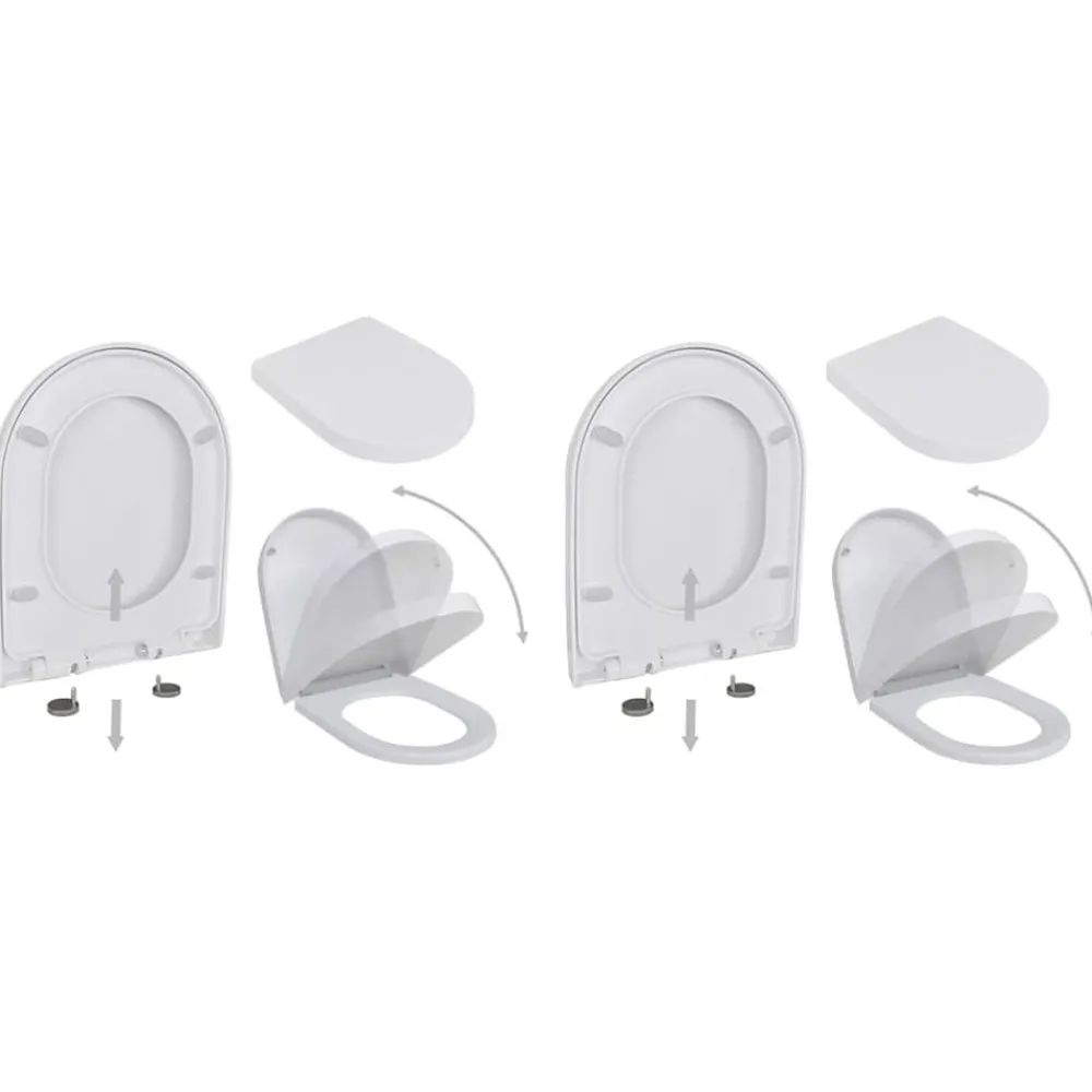 Sanitair & Loodgietersbenodigdheden*vidaXL Toiletbrillen met soft-close deksels 2 st kunststof wit
