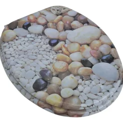 Sanitair & Loodgietersbenodigdheden*vidaXL Toiletbrillen met deksels 2 st kiezelstenen MDF