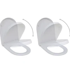 Toiletbrillen met soft-close deksels 2 st kunststof wit>vidaXL Outlet
