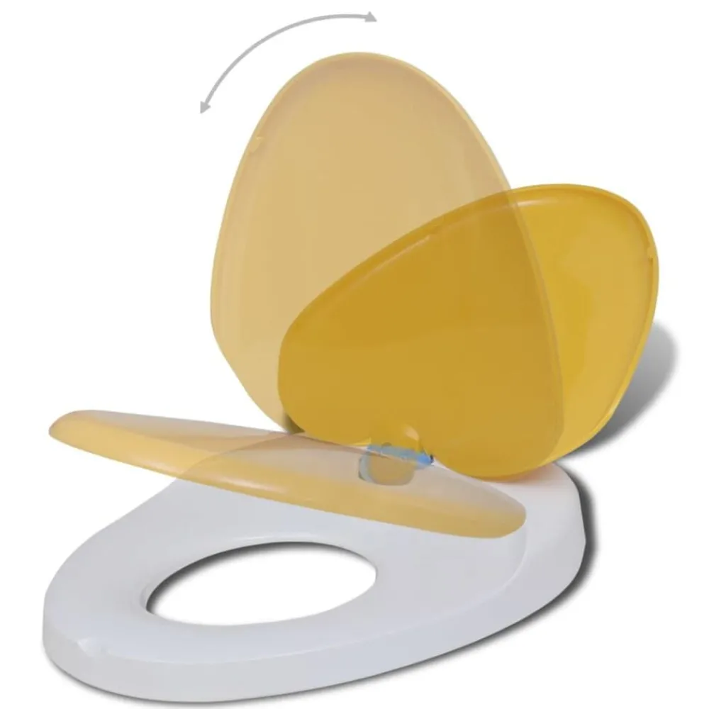 Sanitair & Loodgietersbenodigdheden*vidaXL Toiletbrillen met soft-close deksels 2 st kunststof wit en geel