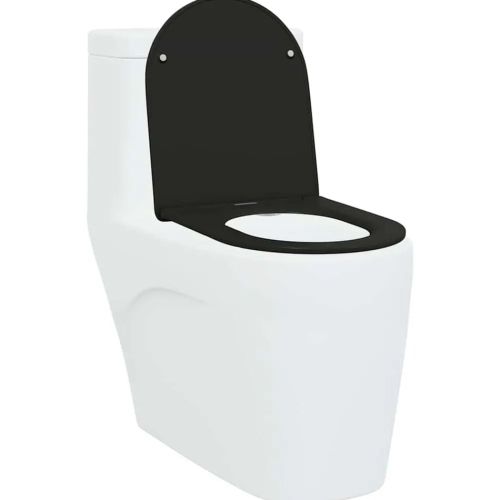 Sanitair & Loodgietersbenodigdheden*vidaXL Toiletzitting 47 x 36 x 3,4 cm Duroplast Zwart
