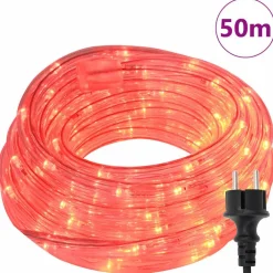 Verlichting*vidaXL Touwenlicht met 1200 LED 50 m PVC Rood