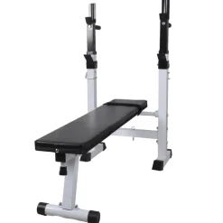 Fitness*vidaXL Trainingsbank met gewichtenrek en halterset 60,5 kg