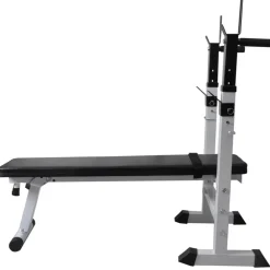 Fitness*vidaXL Trainingsbank met gewichtenrek en halterset 60,5 kg
