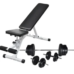 Fitness*vidaXL Trainingsbank met halterset 60,5 kg
