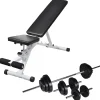Fitness*vidaXL Trainingsbank met halterset 30,5 kg