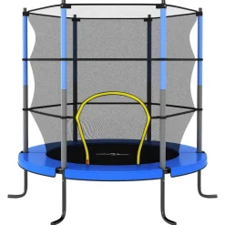 Buitenspeelgoed*vidaXL Trampoline met veiligheidsnet rond 140x160 cm Blauw