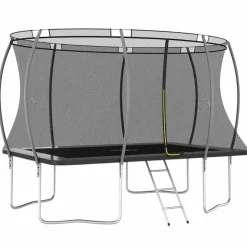 Buitenspeelgoed*vidaXL Trampolineset rechthoekig 150 kg 335x244x90 cm Grijs