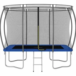 Buitenspeelgoed*vidaXL Trampolineset rechthoekig 150 kg 274x183x76 cm Blauw