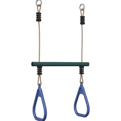 Trapezestang en ringen voor kinderen staal blauw en donkergroen>vidaXL Discount