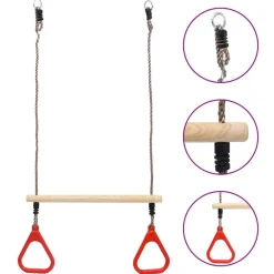 Babyspeelgoed*vidaXL Trapezestang met ringen