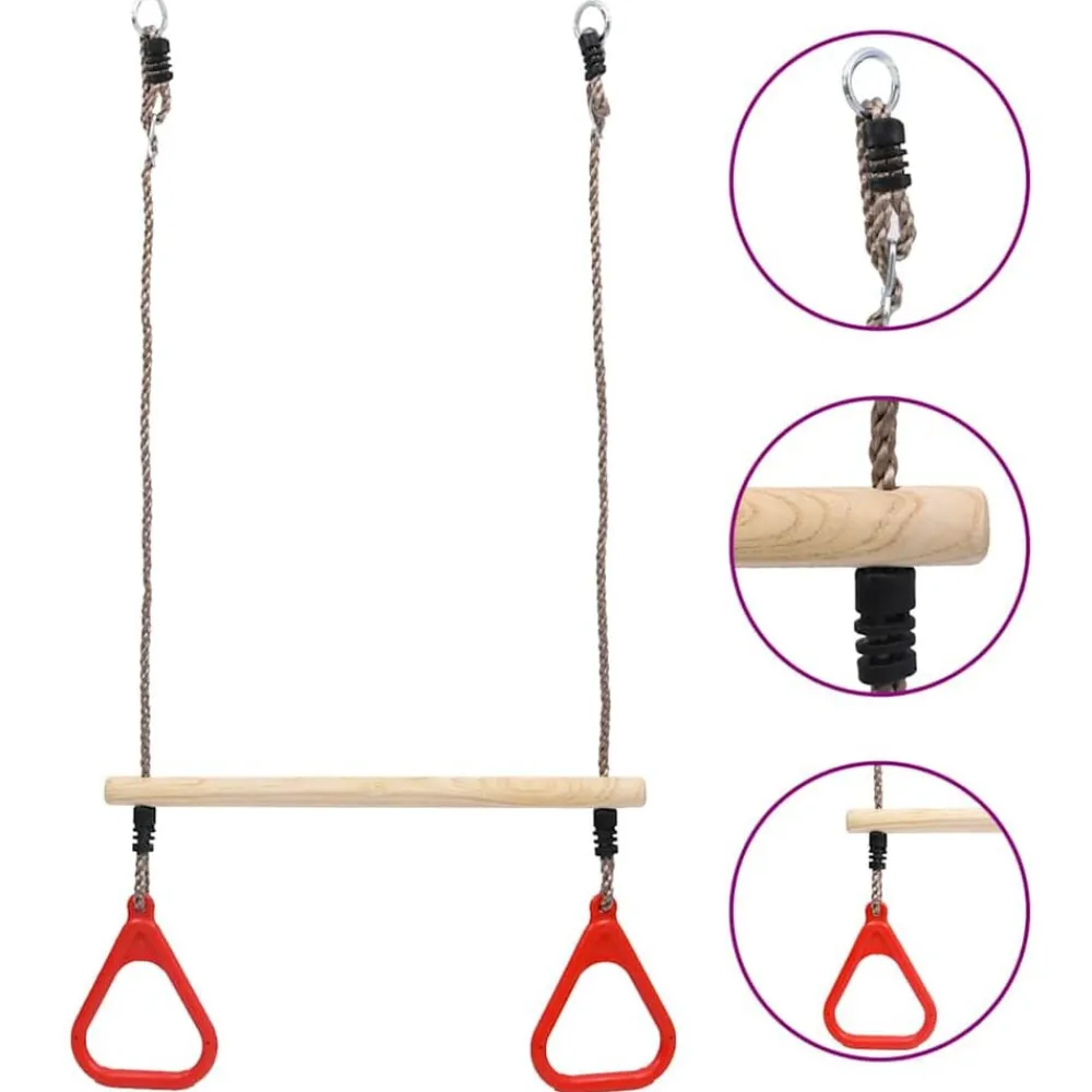 Babyspeelgoed*vidaXL Trapezestang met ringen
