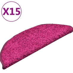Huishoudelijke Benodigdheden*vidaXL Trapmatten 15 st 56x17x3 cm Halfrond Roze
