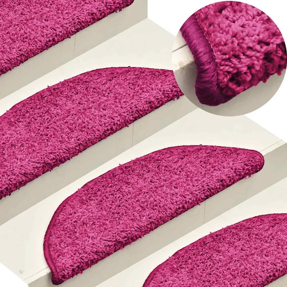 Huishoudelijke Benodigdheden*vidaXL Trapmatten 15 st 56x17x3 cm Halfrond Roze