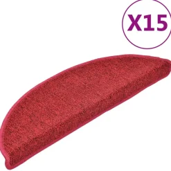 Huishoudelijke Benodigdheden*vidaXL Trapmatten 15 st 56x17x3 cm Röd Halfrond Rood
