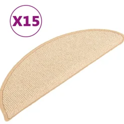 Huishoudelijke Benodigdheden*vidaXL Trapmatten 15 st 56x17x3 cm Crème Halfrond Crème