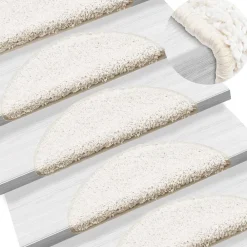 Huishoudelijke Benodigdheden*vidaXL Trapmatten 15 st 56x17x3 cm Halfrond Wit