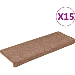 Huishoudelijke Benodigdheden*vidaXL Trapmatten 15 st 65x21x4 cm Rechthoekige Rand Bruin