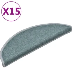 Huishoudelijke Benodigdheden*vidaXL Trapmatten 15 st 56x17x3 cm Halfrond Zeeblauw