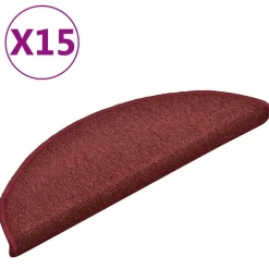 Huishoudelijke Benodigdheden*vidaXL Trapmatten 15 st 56x17x3 cm Bordeaux Halfrond Bordeauxrood
