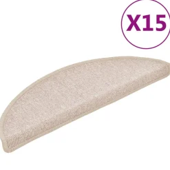 Huishoudelijke Benodigdheden*vidaXL Trapmatten 15 st 56x17x3 cm Halfrond Taupe
